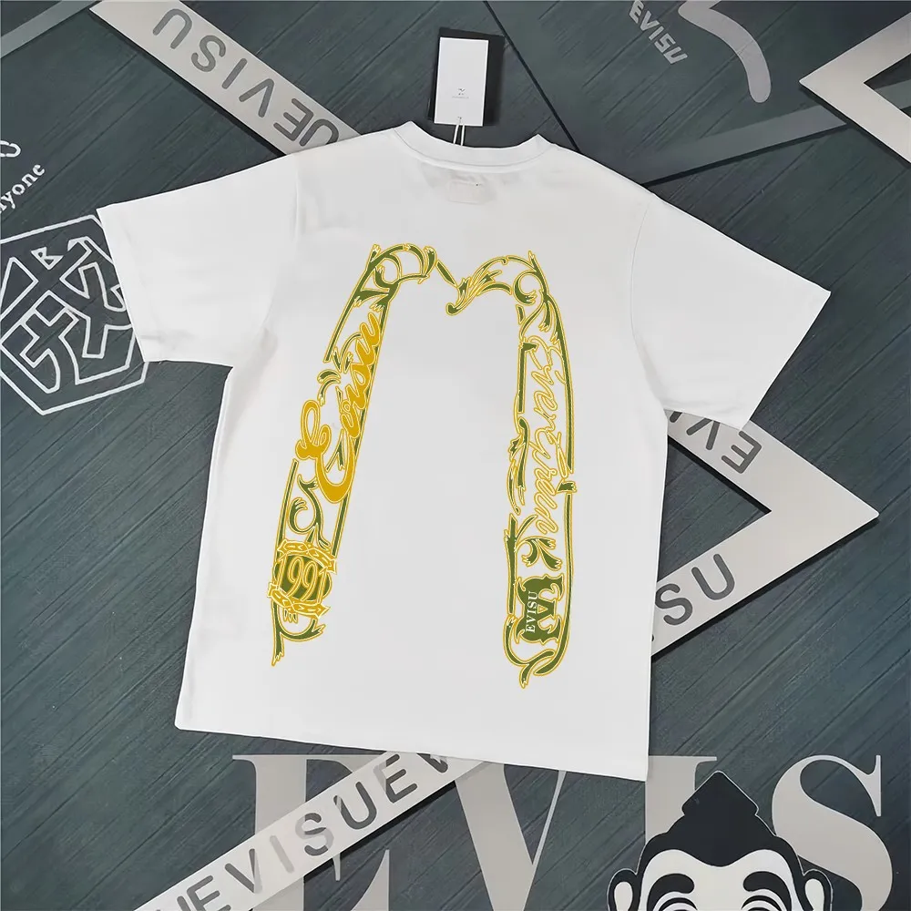Evisu 2025New Arrival T ⚠ Quality⚠ Same Style T 。 ，Black S-XXL，White S-XXL，Gray M-XXL，Red S-XXL， Red M-XXL